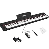 IKTMI 電子ピアノ 88鍵盤 ペダル付き 折りたたみスタンド・譜面台付 美品 Amazon | IKTMI 電子ピアノ 88鍵盤 木製 ピアノ 88鍵 Digital
